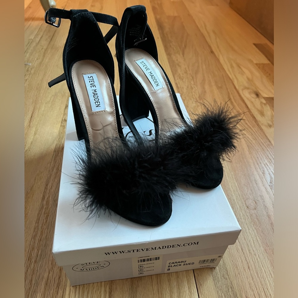 Steve Madden Carabu - Black Suede - Size 8